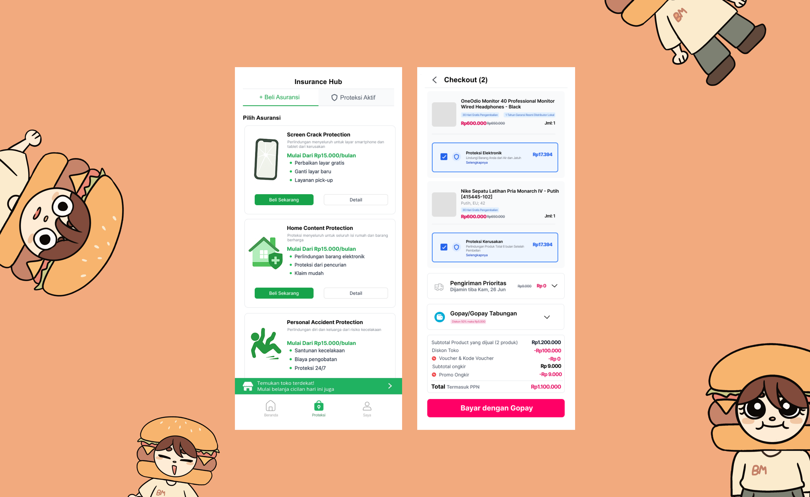 Insurance & Checkout UI Design
