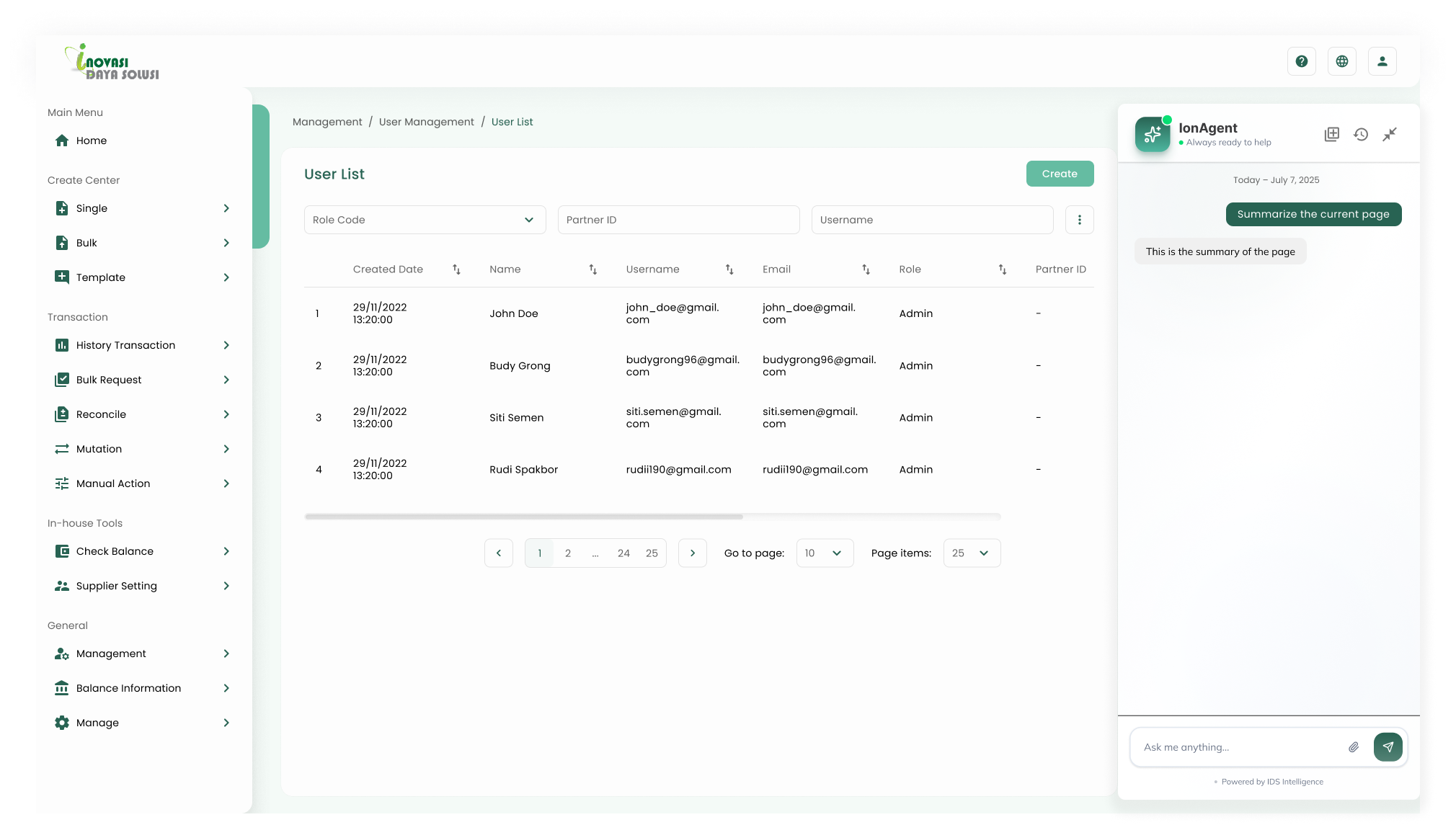 AI panel on the right side